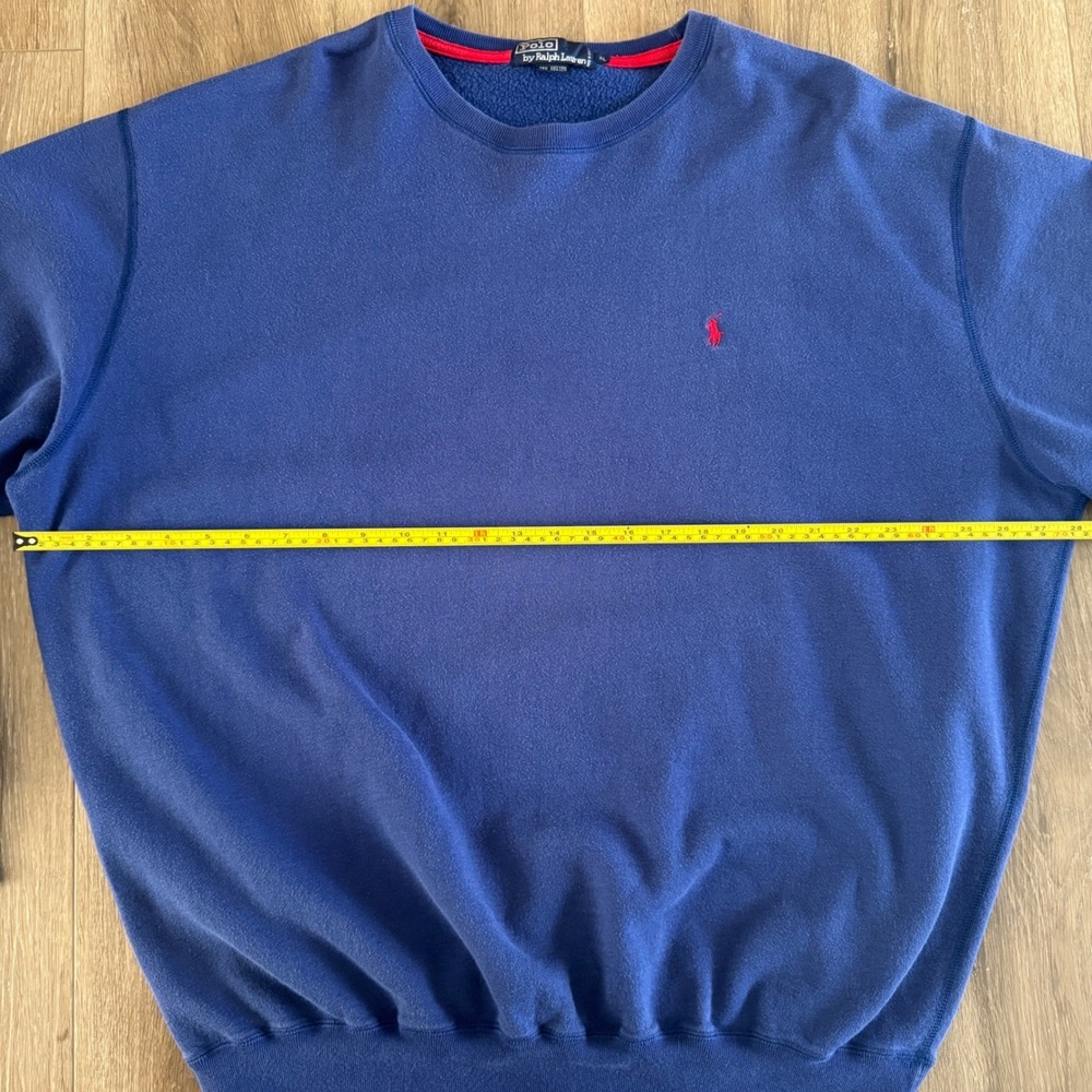 Vintage Polo Ralph Lauren Crewneck Sweatshirt Mens XL Blue Red Pony Pullover - Picture 6 of 7